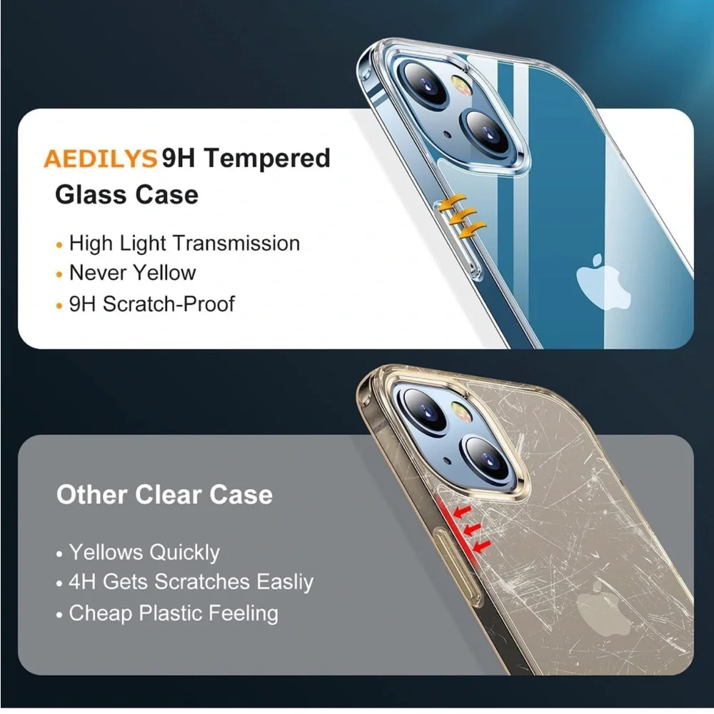 NEW! iPhone 14 Pro Case Non-Yellowing Drop Protection Slim Non-Slip Clear